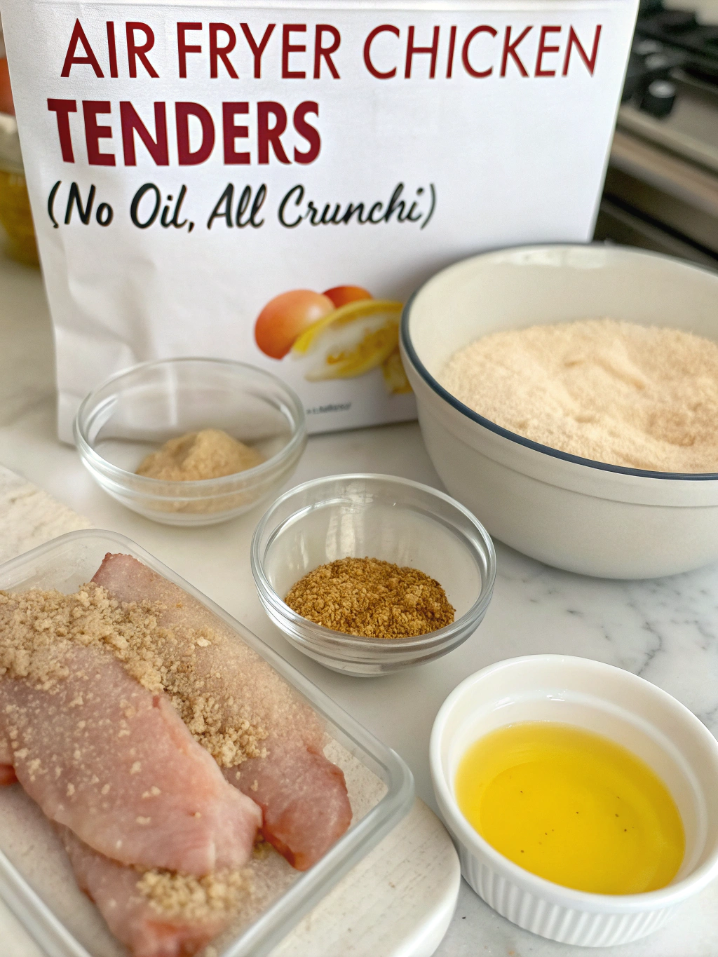 Air Fryer Chicken Tenders (No Oil, All Crunch!) ingredients