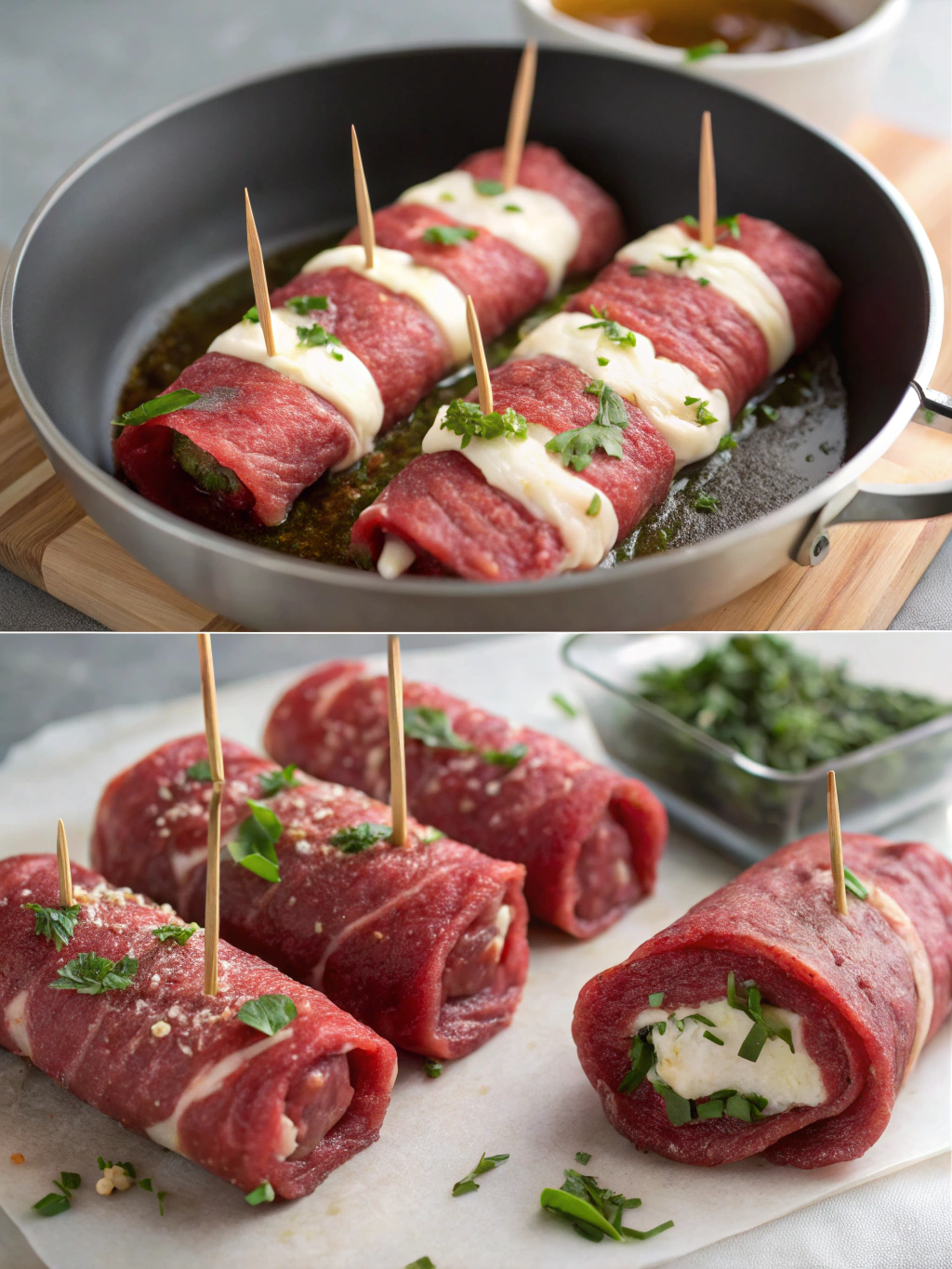 Beef Braciole preparing steps
