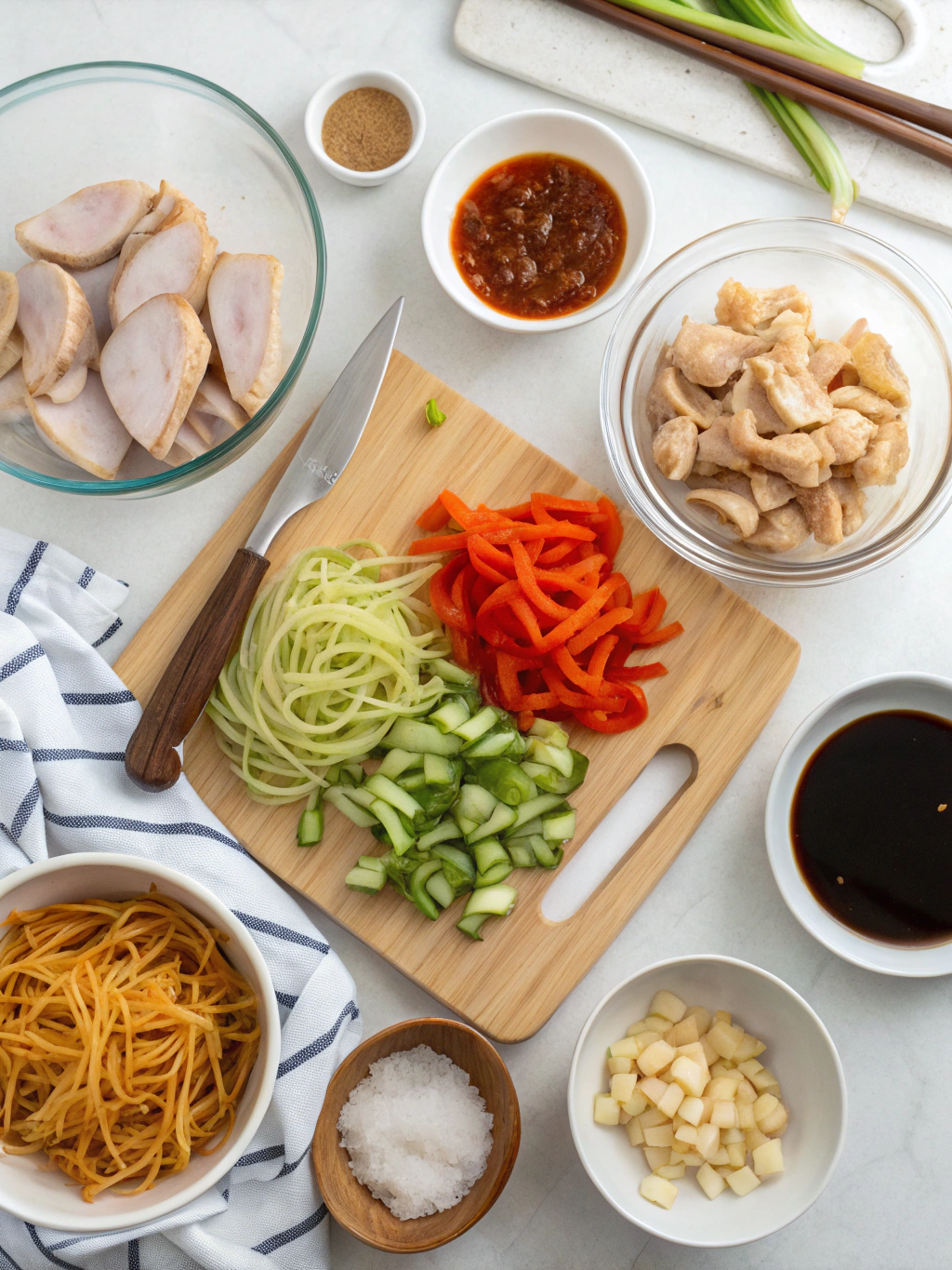 Quick and Flavorful Chicken Teriyaki Noodles preparing steps