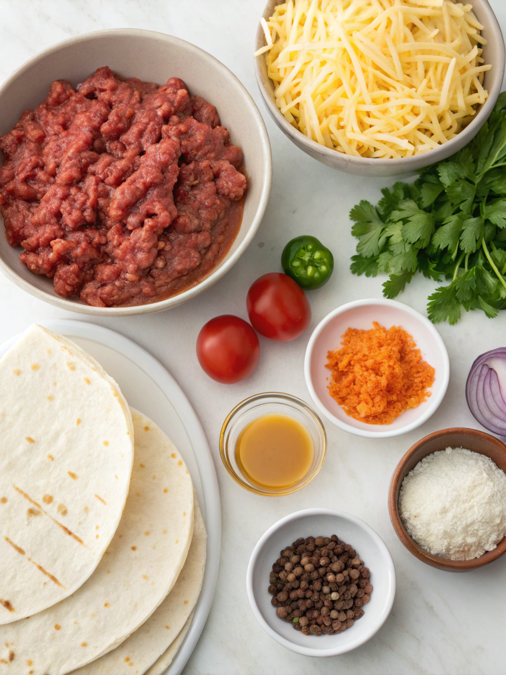 Easy Cheesy Ground Beef Enchiladas ingredients