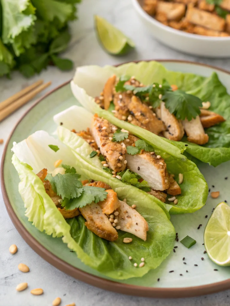 Lemongrass Chicken Lettuce Wraps