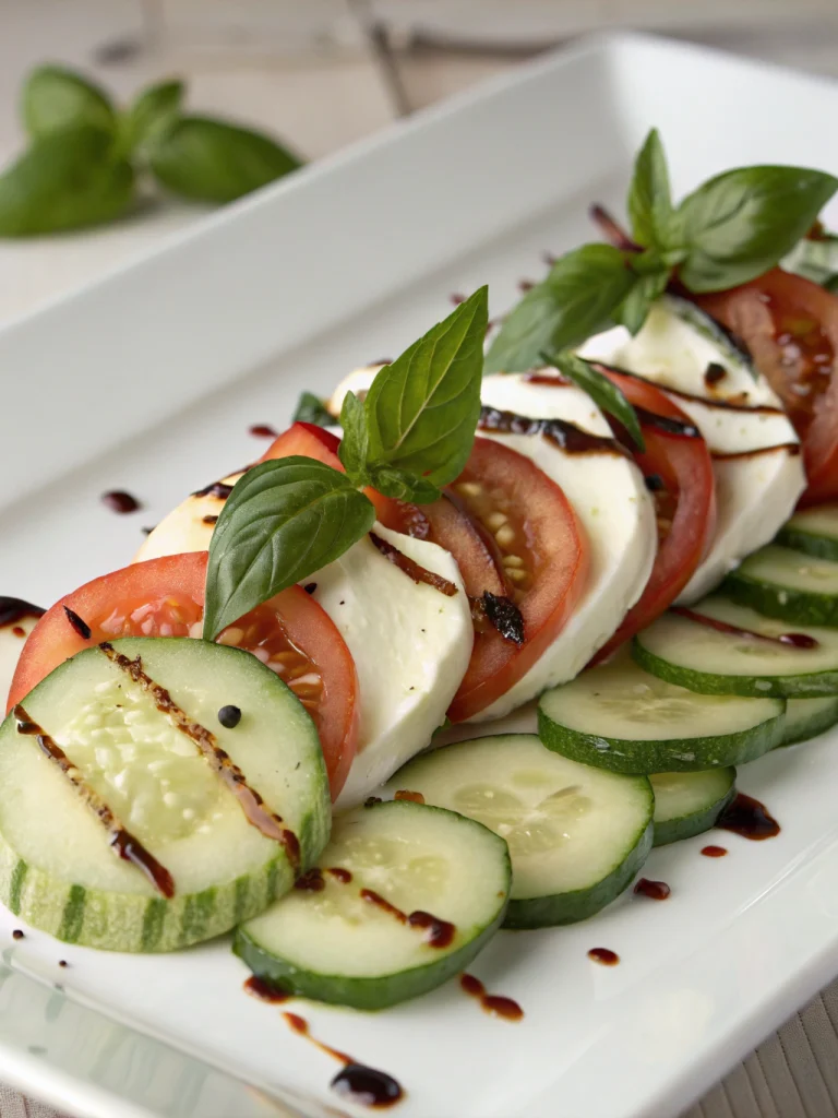 Easy Cucumber Caprese Salad