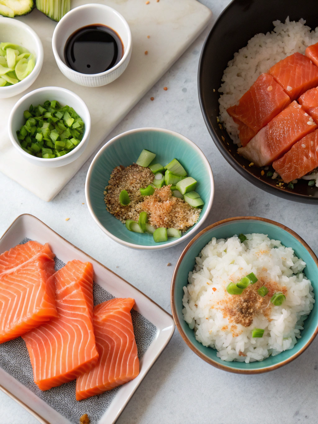 Crispy Salmon Rice Bowls (TikTok-Inspired) 3 Crispy Salmon Rice Bowls (TikTok-Inspired) preparing steps