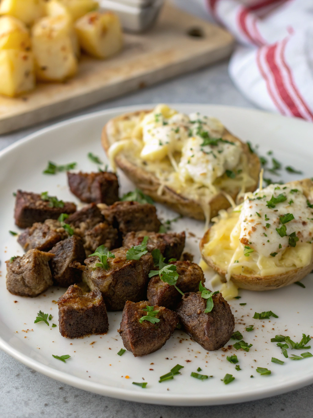 Steak Bites & Cheesy Smashed Potatoes ingredients