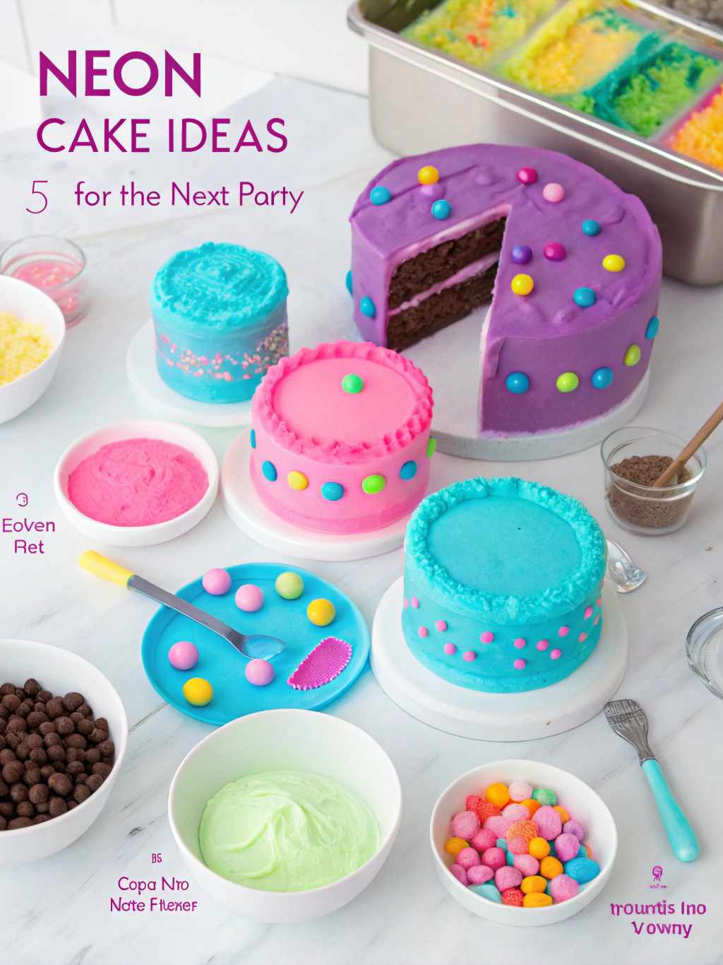 05 Creative Neon Cake Ideas For Your Next Party preparing steps