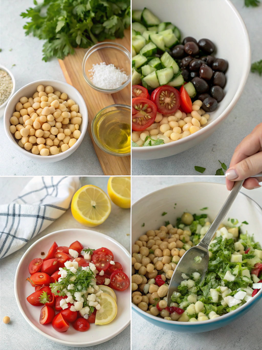 Mediterranean Bean Salad preparing steps
