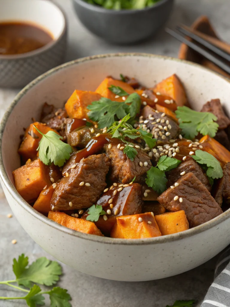 Hot Honey Sweet‑Potato Beef Bowl