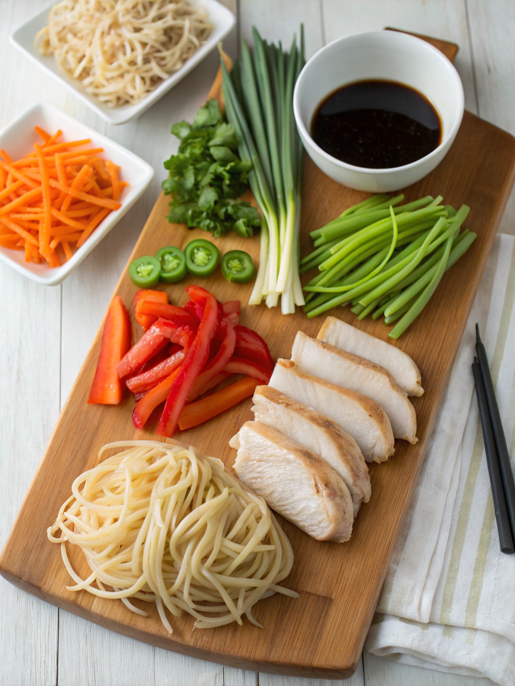 Quick and Flavorful Chicken Teriyaki Noodles ingredients