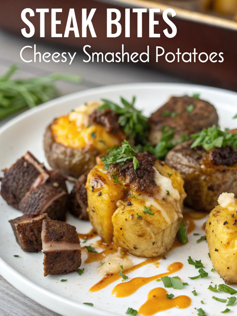 Steak Bites & Cheesy Smashed Potatoes