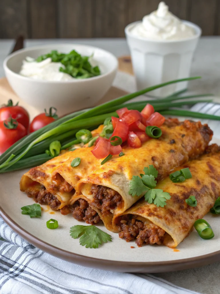 Easy Cheesy Ground Beef Enchiladas